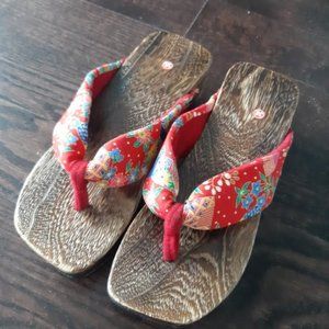 Handmade Japanese Geta Clogs Wooden Flip Flop Sandals